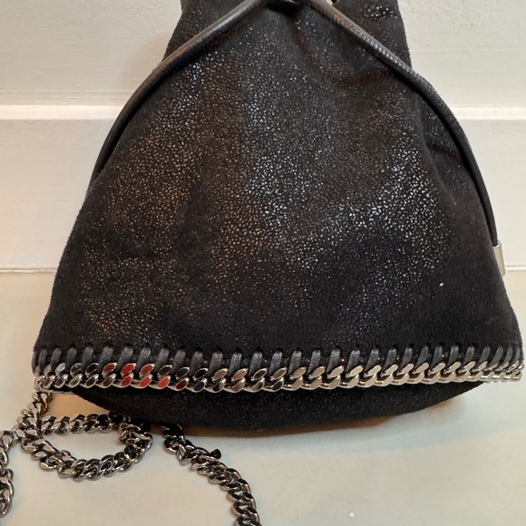 Stella McCartney Vegan Leather Bucket Bag – Black & Silver Sparkle - Picture 3 of 17